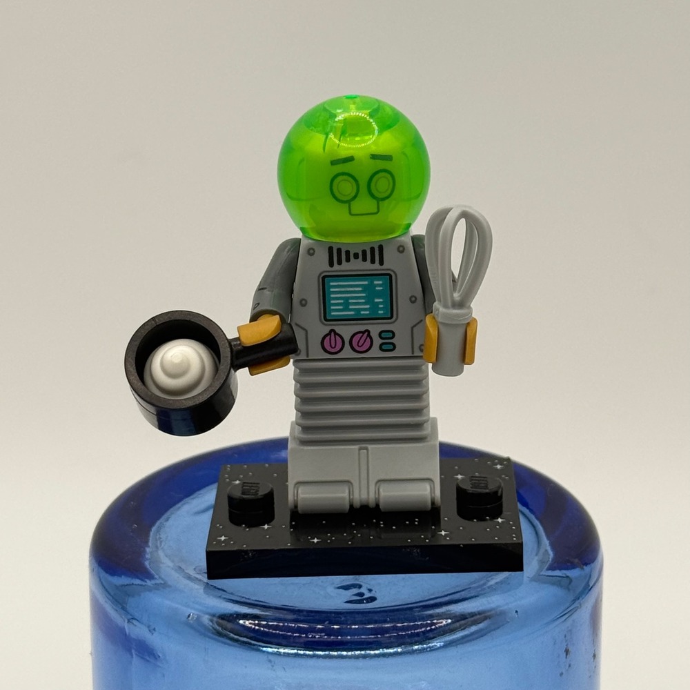 LEGO‎ Minifigures Series 26 Space Robot Chef 71046 Grey Neon Green Dome Figure